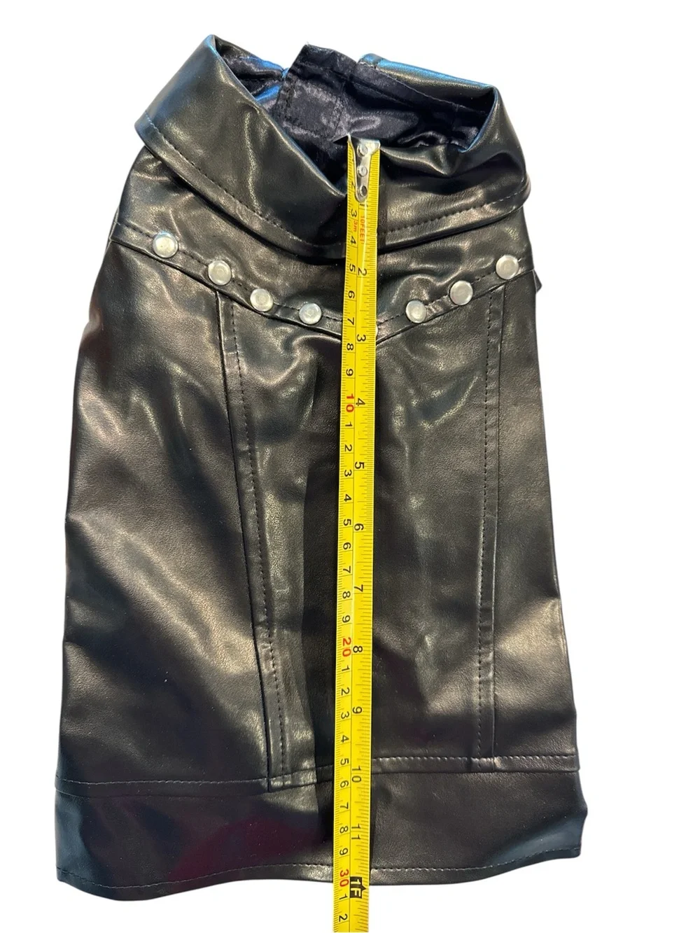 Boots & Barkley Black Faux-Leather Dog Biker Jacket Small